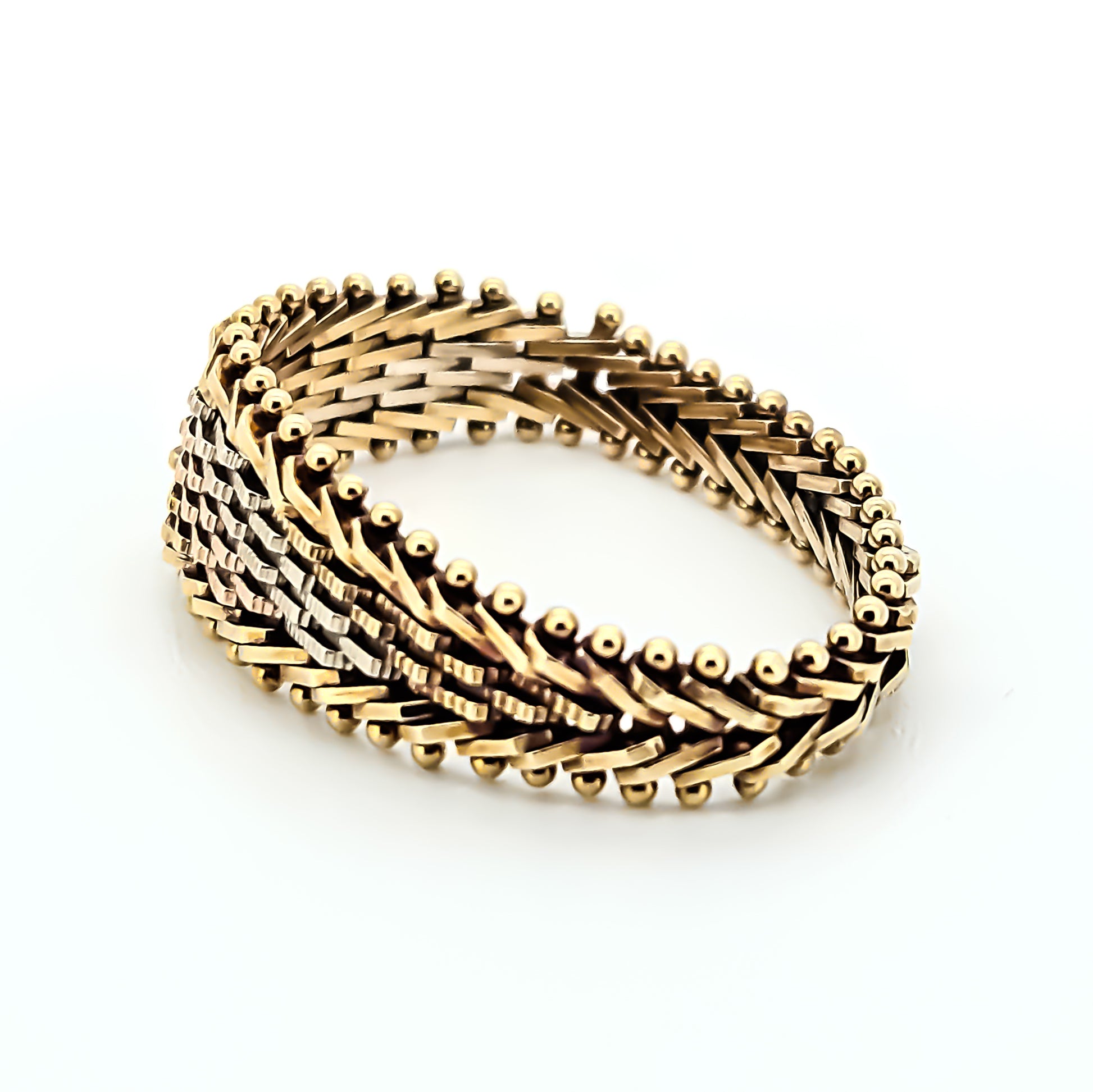 Anel Monix Trama Dourada Tricolor - 3,3g