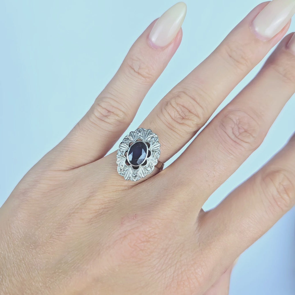 Anel Monix Safira Real